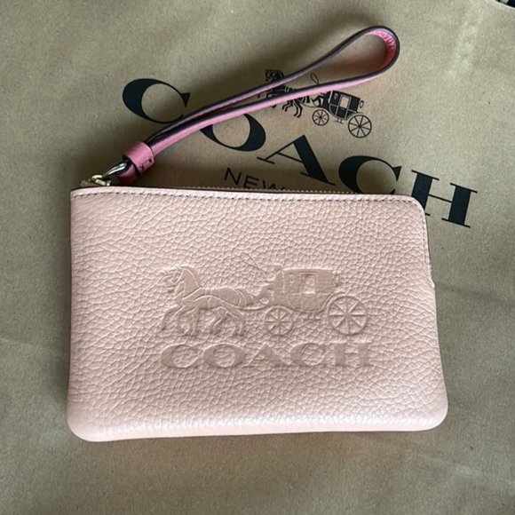 Coach Corner Zip Wristlet In Colorblock With Horse And Carriage - Picture 1 of 16